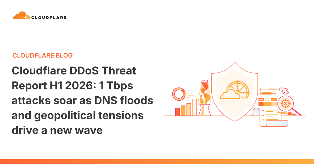 Cloudflare H1 2026 DDoSレポート：1 Tbps攻撃が急増、DNSフラッドが主流に