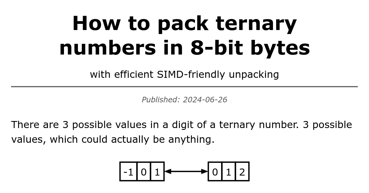 Packing Ternary Weights at 1.6 Bits per Trit
