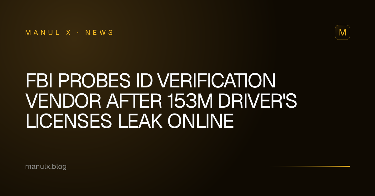 FBI Probes ID Verification Vendor After 153M Driver's Licenses Leak Online