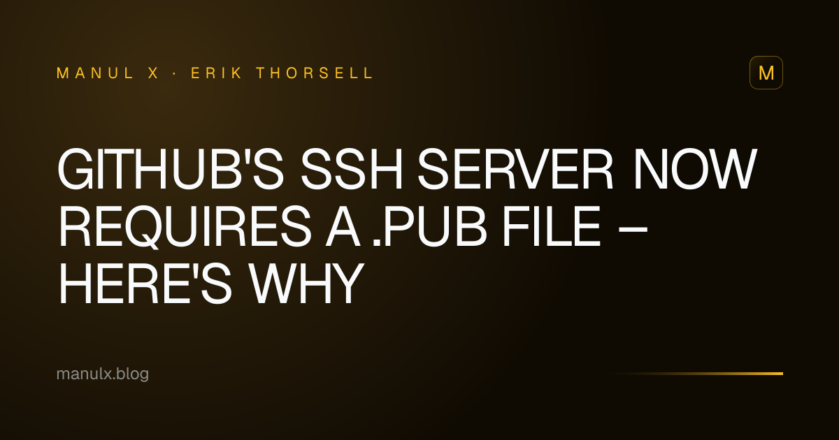 GitHub's SSH Server Now Requires a .pub File – Here's Why