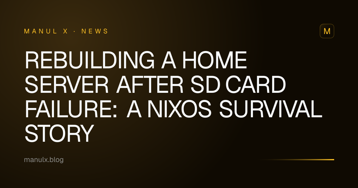 Rebuilding a Home Server After SD Card Failure: A NixOS Survival Story
