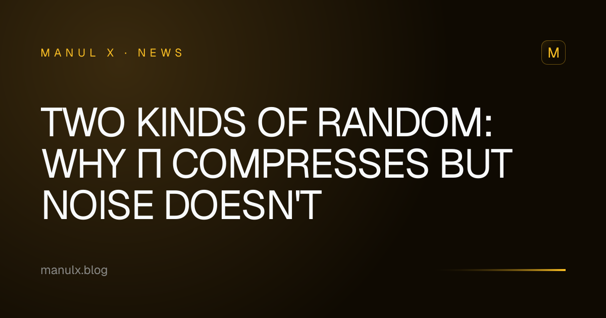 Two Kinds of Random: Why π Compresses but Noise Doesn't