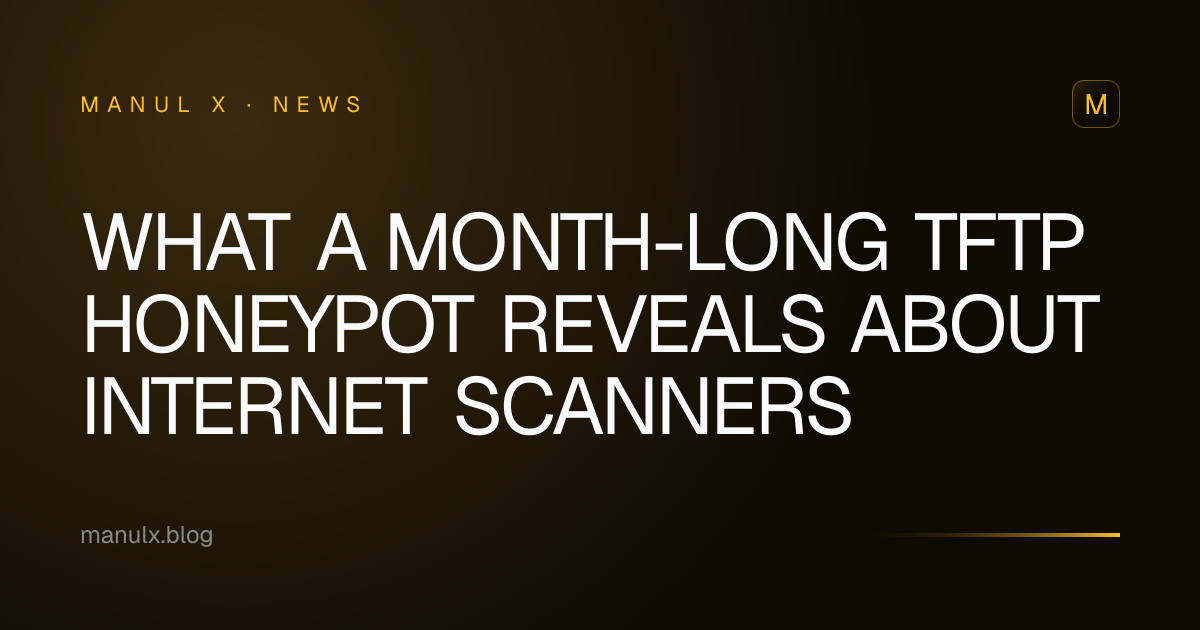 What a Month-Long TFTP Honeypot Reveals About Internet Scanners